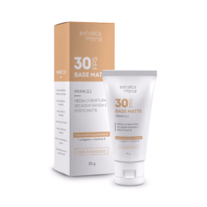 Base Matte e FPS 30 Amêndoas 30 g - Extratos da Terra